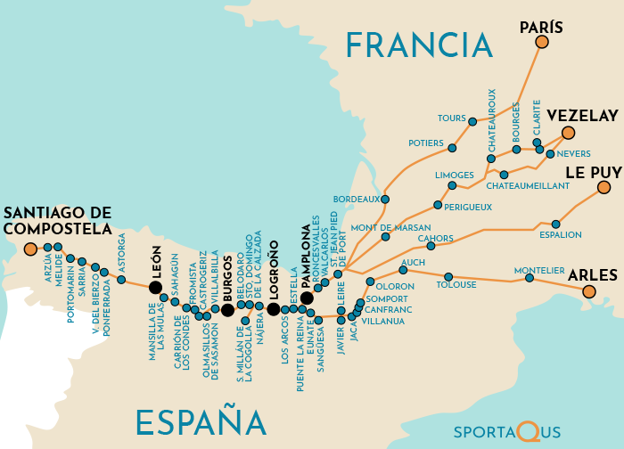 Foto Mapa Camino de Santiago